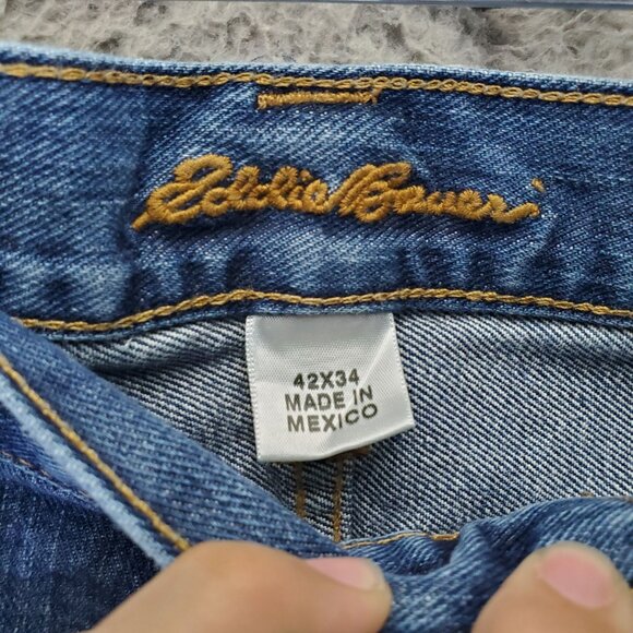 Eddie Bauer Jeans Mens 42x34 Blue Authentic Relaxed Fit Straight Leg *Read* - Picture 2 of 15